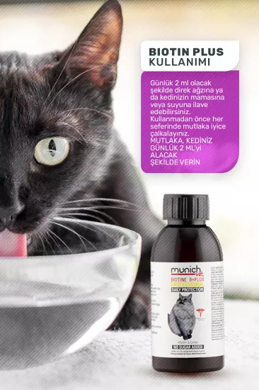 Kedi Tüy Dökülmesi Engelleyici Damla Biotine Plus 100 ml