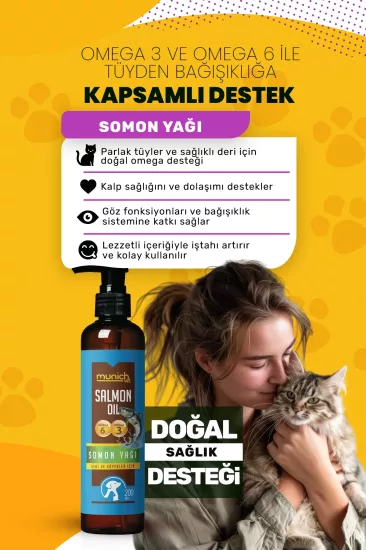 Kedi ve Köpek İçin Balık Yağı Omega 3 ve 6 İçerir 200 ml