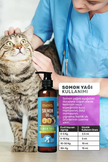 Kedi ve Köpek İçin Balık Yağı Omega 3 ve 6 İçerir 200 ml