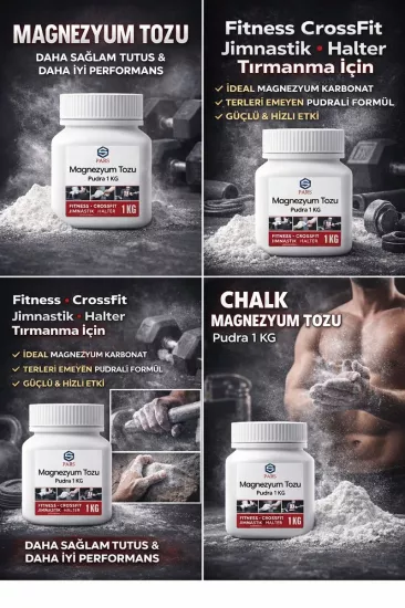 Chalk Magnezyum Tozu Pudra 1 Kg Fitnes Crossfit Jimnastik Halter Tırmanma